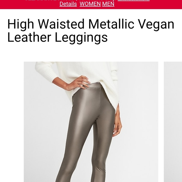 Express metallic high waisted vegan leather leggin - Picture 3 of 3